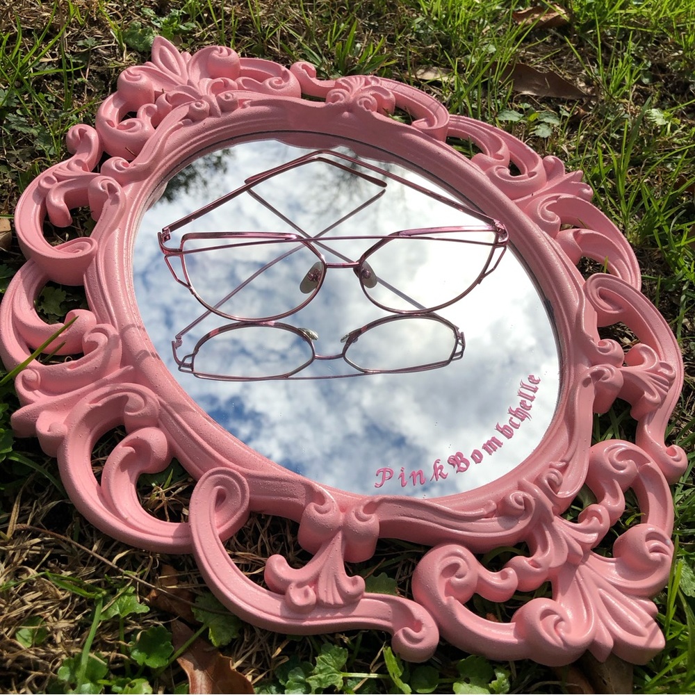 “Classy Lady” PinkBombchelle Clear Lenses Pink Metal Frames